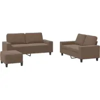 Syfax Ensemble de canapés 3 pcs marron tissu