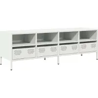 Syfax Meuble TV blanc 135x39x43,5 cm acier laminé à froid
