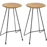 Prolenta Maison Exclusive - Lot de 2 tabourets de bar en teck massif