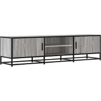 Syfax Meuble TV sonoma gris 160x35x41 cm bois d'ingénierie et métal