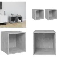 vidaXL Armoires TV 2 pcs. Betongrau 37x35x37 cm Bois composite - Armoire TV - Meubles TV - Armoire TV