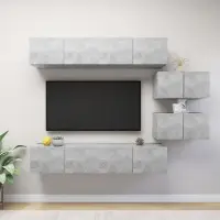Prolenta Maison Exclusive - Ensemble de 6 meubles TV, gris béton, aggloméré