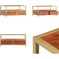 vidaXL Table basse 90 x 50 x 40 cm Bois massif Acacia - Table d'appoint - Tables d'appoint - Table de salon
