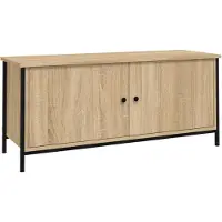 Syfax Meuble TV avec portes chêne sonoma 102x35x45 cm bois ingénierie