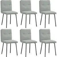 Syfax Chaises à manger lot de 6 gris clair velours