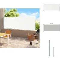 vidaXL Marquise latérale extensible 180x500 cm Crème - Parasols & Protection solaire