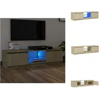 vidaXL Armoire TV avec lampes LED Chêne Sonoma 140x40x35,5 cm - Meuble TV