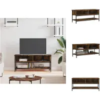 vidaXL Armoire TV chêne fumé 100x35x45 cm Bois composite - Meuble TV