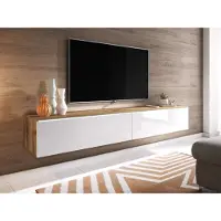 Mirjan 24 Meuble TV 180 cm WILLA D – chêne wotan / blanc brillant