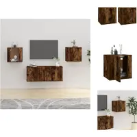 vidaXL Armoires murales TV 2 pcs. Chêne fumé 40x34,5x40 cm - Meubles TV