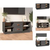 vidaXL Meuble TV Gris 100x34x40 cm Pin massif - Meubles TV
