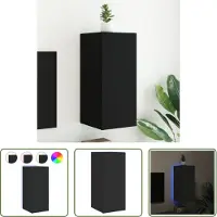 The Living Store Meuble TV mural avec lampes LED Noir 30,5x35x70 cm