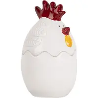 Clayre & Eef Pot en verre Poulet Ø 8x14 cm Blanc Verre