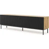 Furnlux Classic FURNLUX Table TV Ravenna B Beige Et Noir 200cm / Couleur principale : Noir / Dimensions : 200 x 58 x 42 cm
