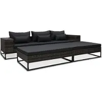 Syfax Salon de jardin 5 pcs avec coussins Résine tressée Gris