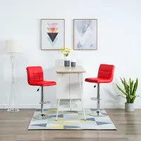 Prolenta Maison Exclusive - Lot de 2 tabourets de bar en similicuir rouge