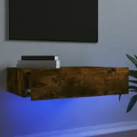 Prolenta Maison Exclusive - Meuble TV avec éclairage LED Chêne fumé 60x35x15,5 cm