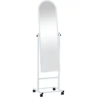 CLP Miroir mural pour présentations , équipé de roulettes, inclinable et rotatif à 360 degrés, de couleur blanche