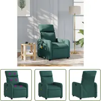 The Living Store Fauteuil de massage Vert foncé Tissu