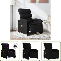 The Living Store Fauteuil de massage électrique noir tissu