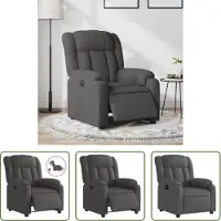 The Living Store Fauteuil Relax Electrique Gris Foncé Tissu