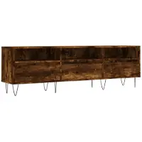 Syfax Meuble TV chêne fumé 150x30x44,5 cm bois d'ingénierie