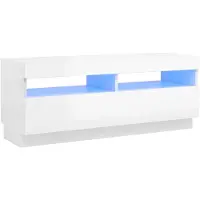 Sonstiges Meuble TV avec lumières LED blanc brillant 100x35x40 cm