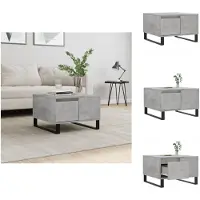 vidaXL Table basse gris béton 55x55x36,5 cm Bois composite - Tables basses