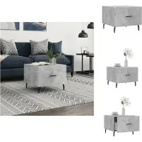vidaXL Table basse gris béton 50x50x40 cm Bois composite - Tables basses