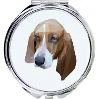 Art-Dog Basset Hound - Miroir avec photo et impression géométrique de la marque