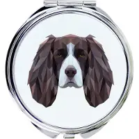Art-Dog English Springer Spaniel - Miroir avec photo et imprimé géométrique de la marque
