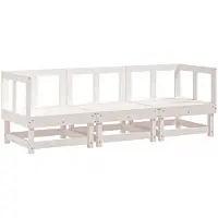 Syfax Salon de jardin 3 pcs blanc bois massif de pin