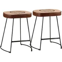 Prolenta Maison Exclusive - Ensemble de 2 tabourets de bar, couleur marron foncé, dimensions 40 x 29,5 x 53 cm