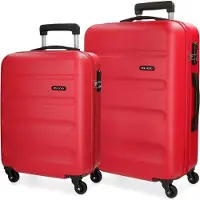 Joumma Bags ROLL ROAD Flex Rot, ABS Reisekoffer-Set, 55-65cm, 5849564