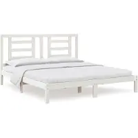 vidaXL Lit en bois massif blanc 180x200 cm