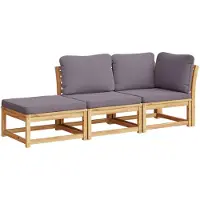 Syfax Salon de jardin 3 pcs avec coussins bois massif d'acacia