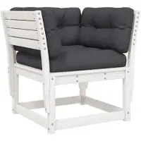 Syfax Canapé de jardin accoudoir avec coussins blanc bois massif pin