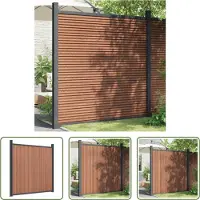 The Living Store Élément de clôture avec 2 poteaux Marron 180x186 cm WPC