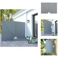 vidaXL Éventail latéral de terrasse pliable Gris 240 × 160 cm - Parasols et ombrelles