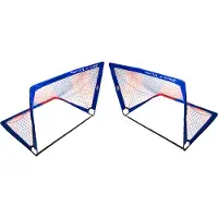 Powershot Paire de buts POP UP 1,8 x 1,2 m bleu/rouge -