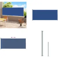 vidaXL Marquise latérale extensible 180x500 cm Bleu - Marquise latérale - Marquises latérales - Terrasse protection solaire
