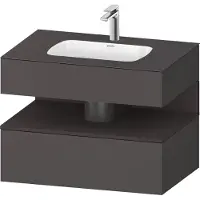 Duravit Collection One lavabo à encastrer avec meuble sous-vasque en console, 800x550x600mm, niche graphite super mate, QA4785080490010