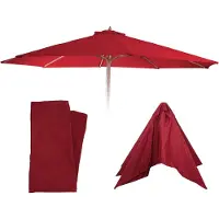 Mendler Housse De Rechange Pour Parasol Florida, Housse De Rechange Pour Parasol, Ø 3,5m Polyester 8 Baleines Bordeaux