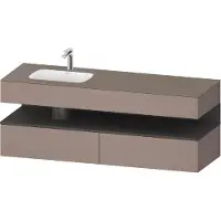 Duravit Collection One lavabo à encastrer avec meuble sous-vasque en console, 1600x550x600mm, niche graphite mat, vasque à gauche, QA4795049430000