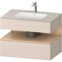 Duravit Collection One lavabo à encastrer avec meuble sous-vasque en console, 800x550x600mm, niche en chêne naturel, QA4785030910010