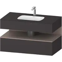 Duravit Collection One lavabo à encastrer avec meuble sous-vasque en console, 1000x550x600mm, niche basalte mat, QA4786043800010