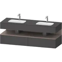 Duravit Collection One lavabo à encastrer avec meuble sous-vasque en console, 1600x550x600mm, niche basalte mat, lavabos doubles, QA4797043490000