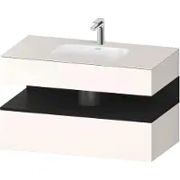 Duravit Collection One lavabo à encastrer avec meuble sous-vasque en console, 1000x550x600mm, niche chêne noir, QA4786016840010
