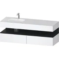 Duravit Collection One lavabo à encastrer avec meuble sous-vasque en console, 1600x550x600mm, niche en chêne noir, vasque à gauche, QA4795016180000