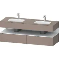 Duravit Collection One lavabo à encastrer avec meuble sous-vasque en console, 1600x550x600mm, niche blanc mat, lavabos doubles, QA4797018430000